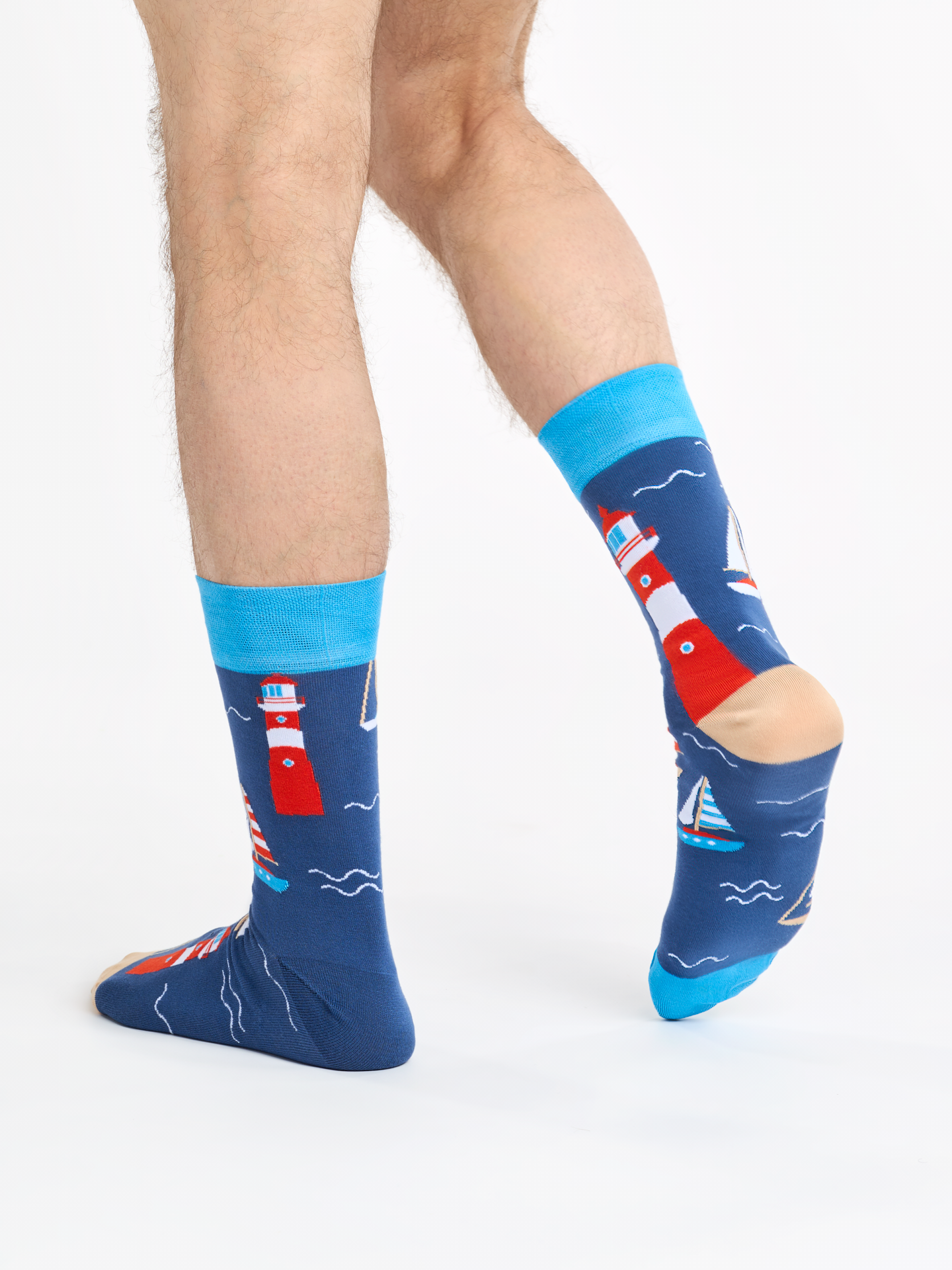 Bamboo Regular Socks Lighthouse & Sailboats