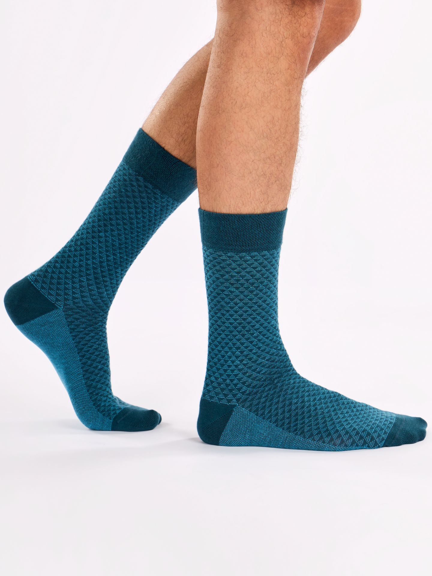 Emerald Blue Pattern Socks