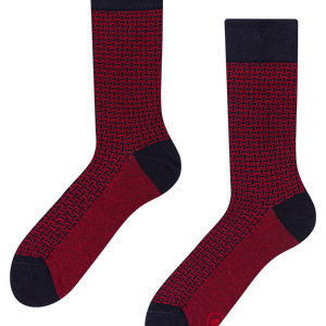 Blue & Red Pattern Socks