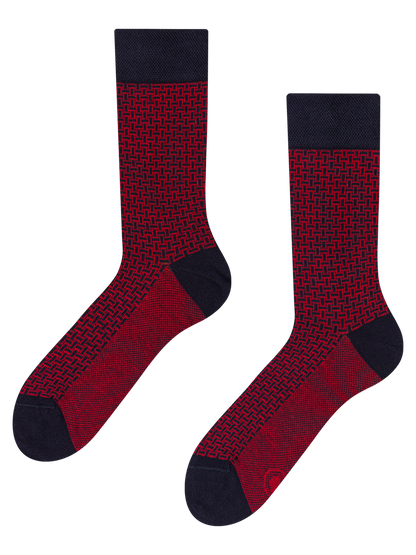 Blue & Red Pattern Socks