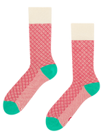 Turquoise & Red Pattern Socks