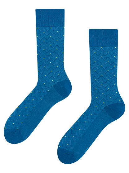 Blue & Lime Pattern Socks