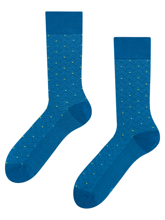 Blue & Lime Pattern Socks