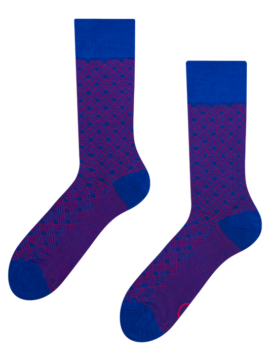 Blue & Magenta Pattern Socks