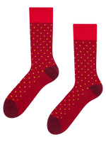 Dark Red & Yellow Pattern Socks