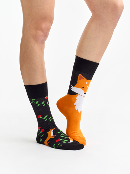 Regular Socks Fox & Flowers