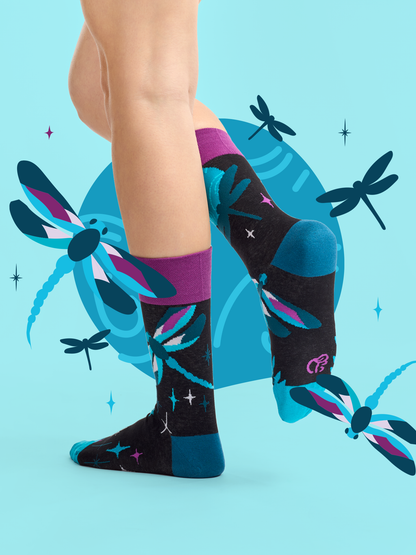 Regular Socks Dragonflies at Night