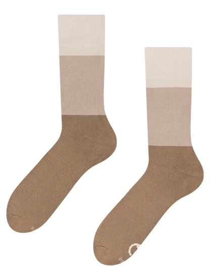 Warm Socks Beige Tri-color