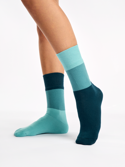 Warm Socks Ocean Blue Tri-color