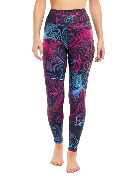 Gym Leggings Abstract Flowers