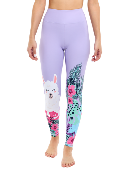 Gym Leggings Llama & Flowers