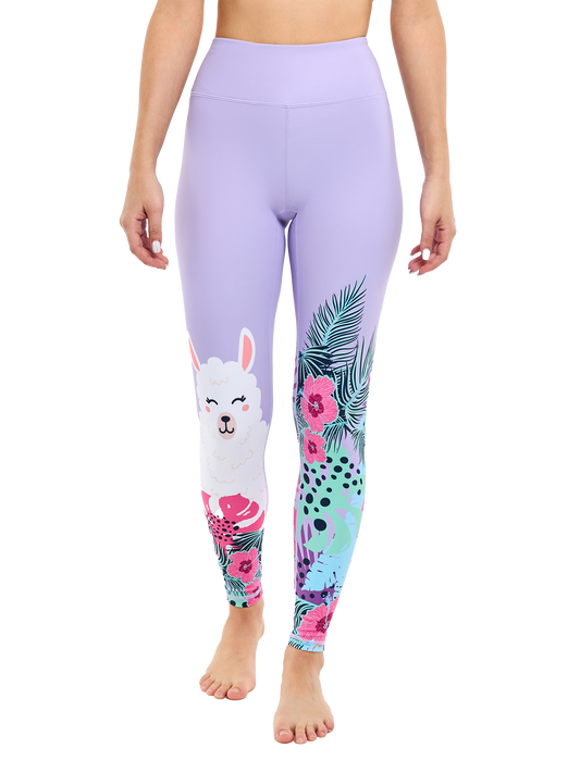 Gym Leggings Llama & Flowers