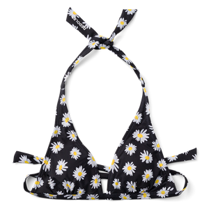 Triangle Bikini Top Daisies at Night