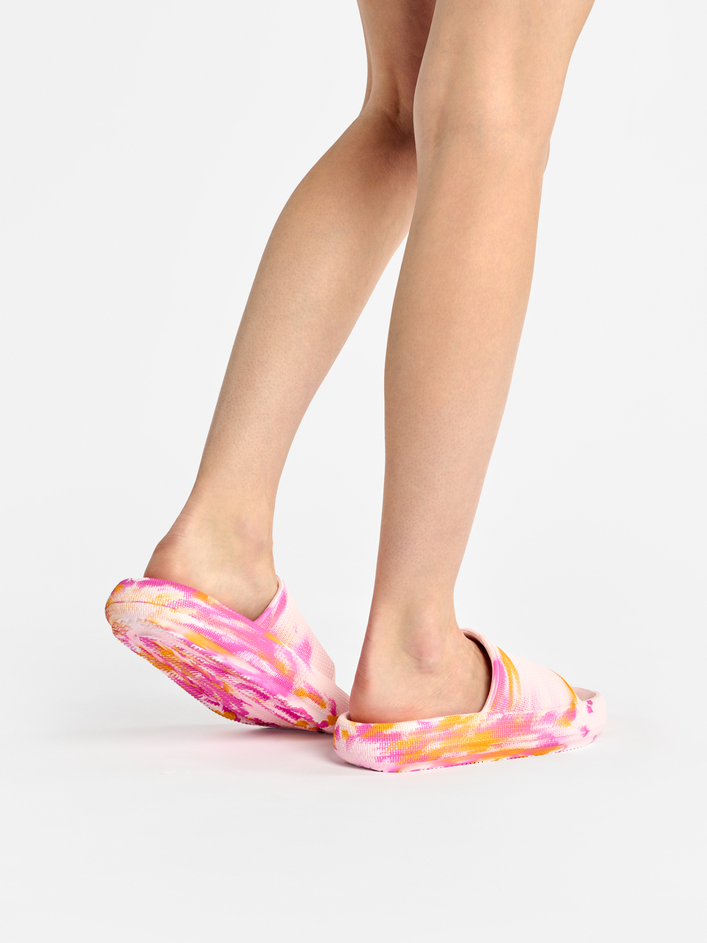 Pink Marble Women's Platform Slides