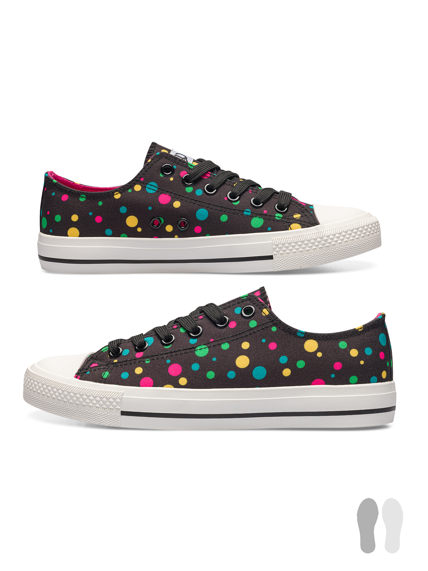 Canvas Shoes Neon Dots