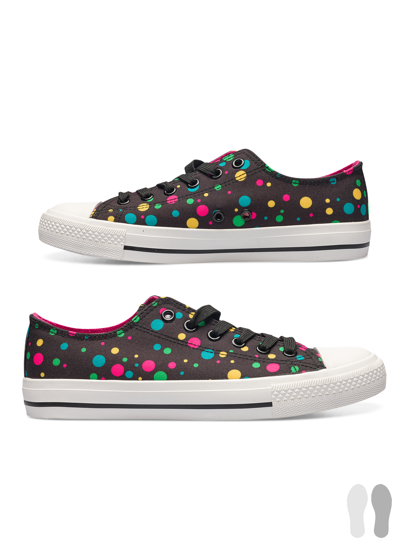 Canvas Shoes Neon Dots