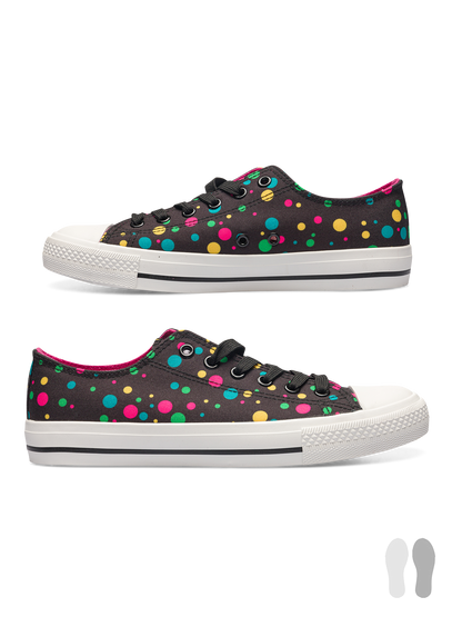 Canvas Shoes Neon Dots