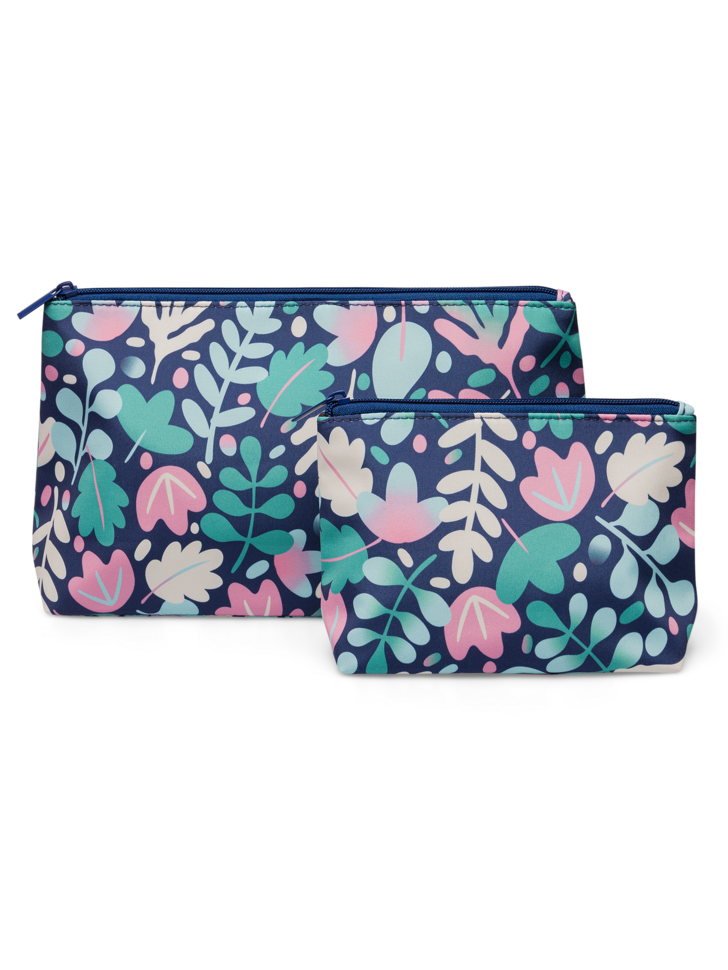 Cosmetic Bag 2-Pack Colorful Leaves