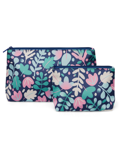 Cosmetic Bag 2-Pack Colorful Leaves