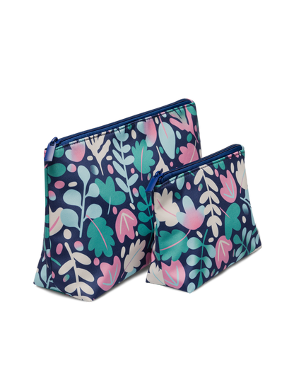 Cosmetic Bag 2-Pack Colorful Leaves