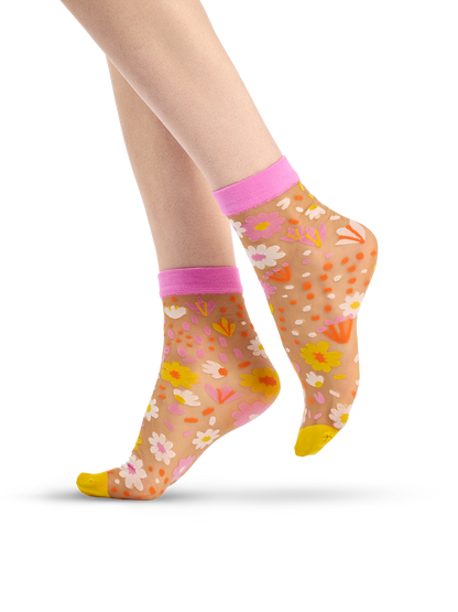 Nylon Socks Flower Garden