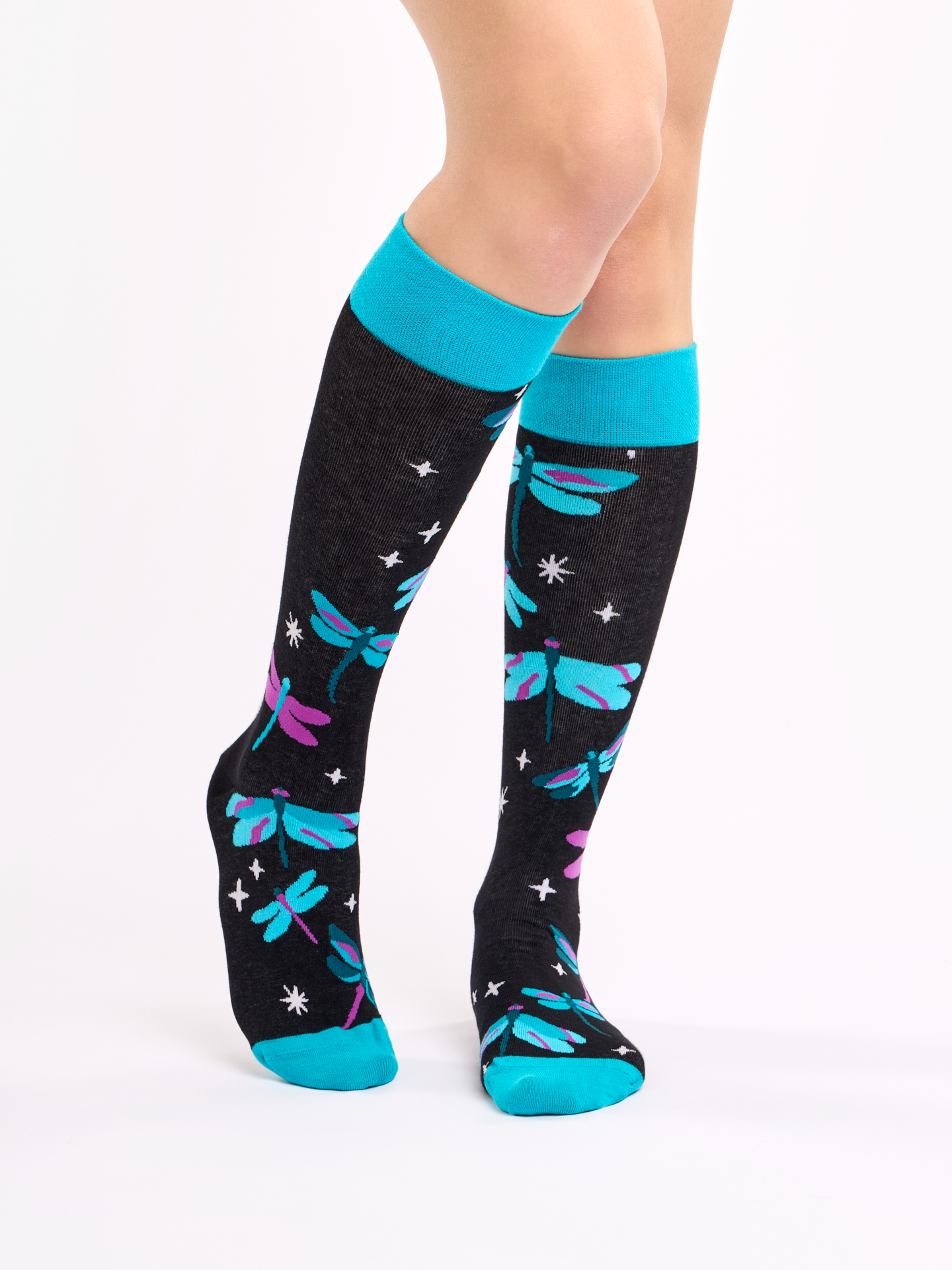 Knee High Socks Dragonflies at Night