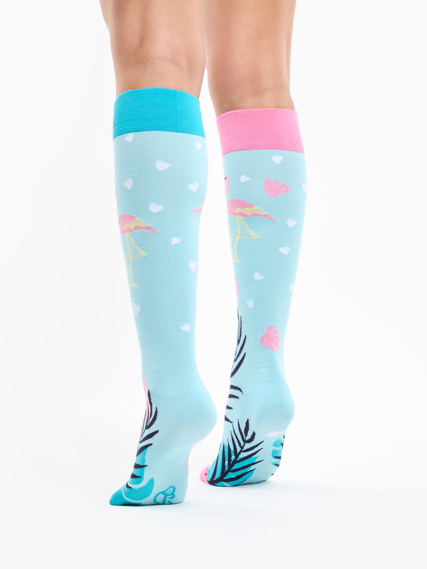 Knee High Socks Love Flamingos