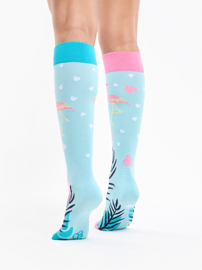 Knee High Socks Love Flamingos