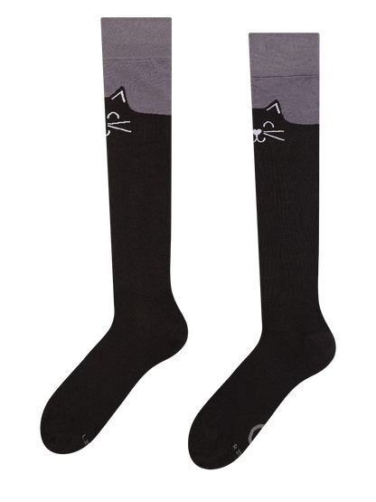 Knee High Socks Black Cat