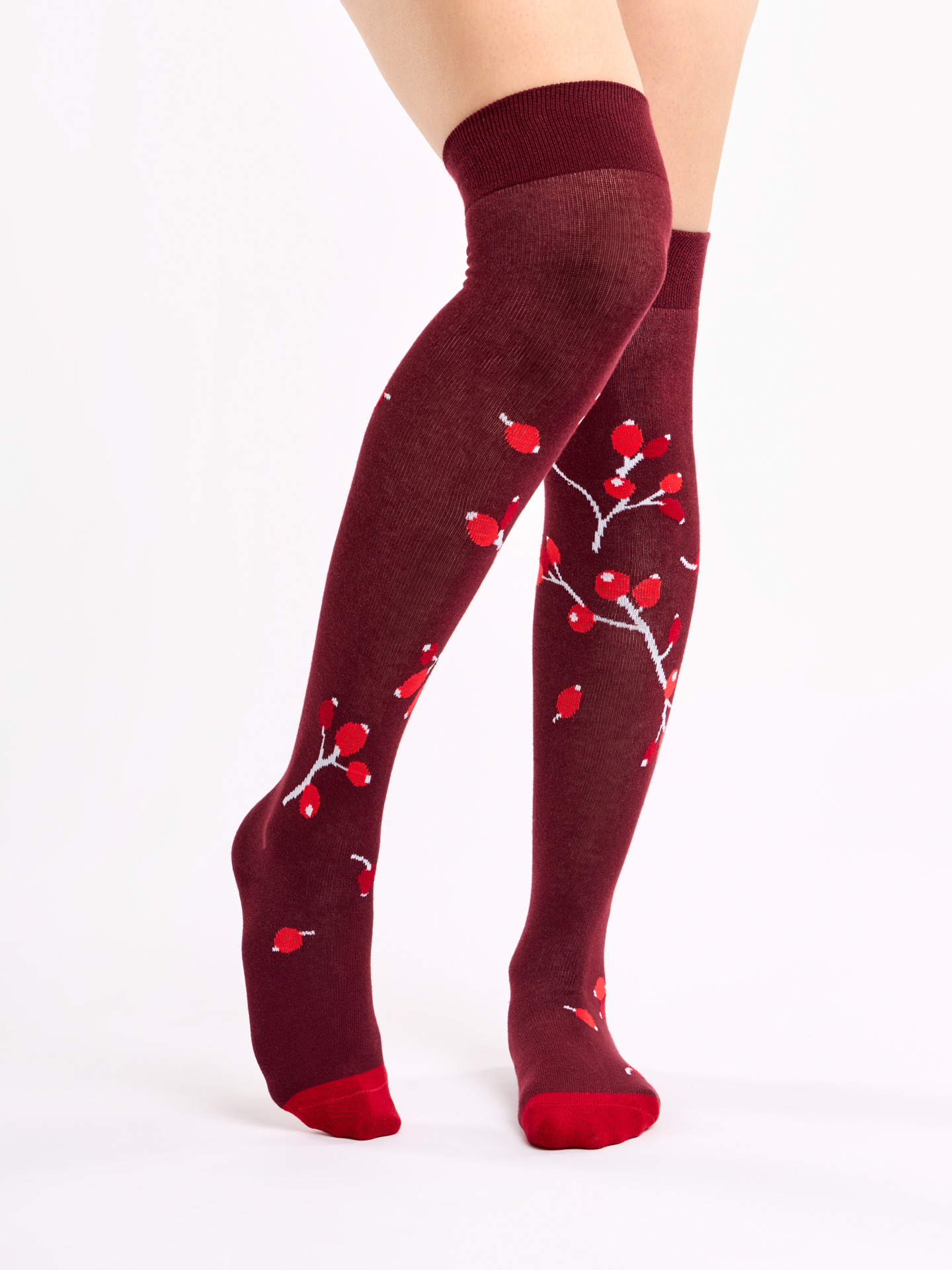 Over the Knee Socks Ripe Rosehips