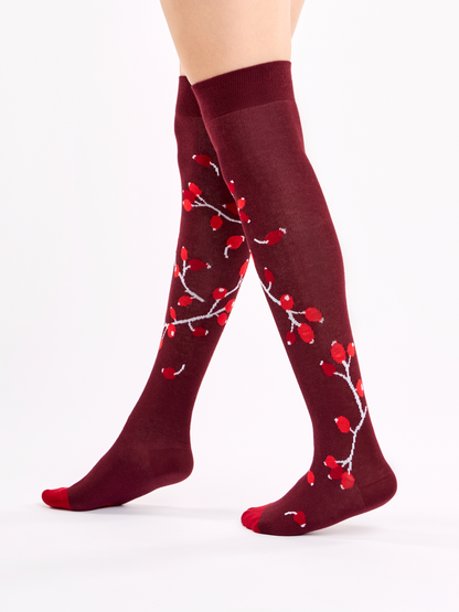 Over the Knee Socks Ripe Rosehips