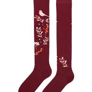 Over the Knee Socks Birds & Berries