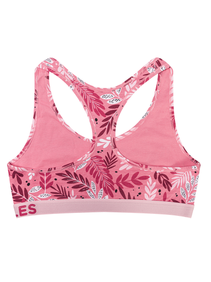 Women's Bralette Pink Leaves