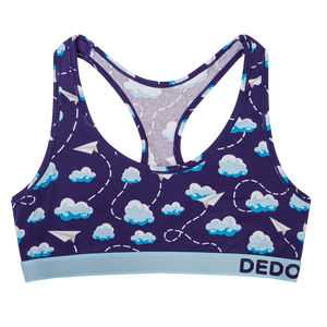 Women's Bralette Paper Planes & Clouds