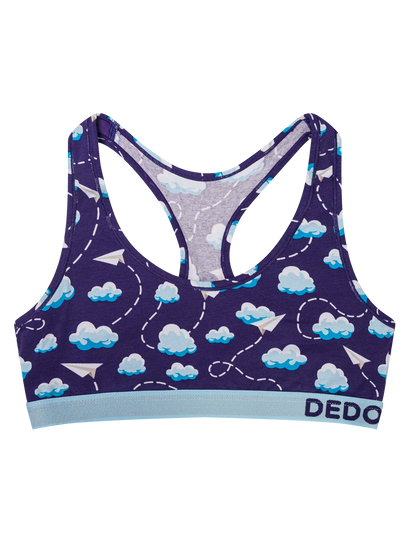 Women's Bralette Paper Planes & Clouds