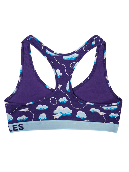 Women's Bralette Paper Planes & Clouds