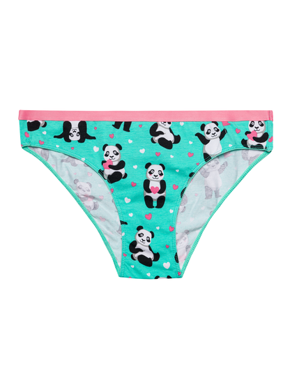 Women's Briefs Panda & Hearts