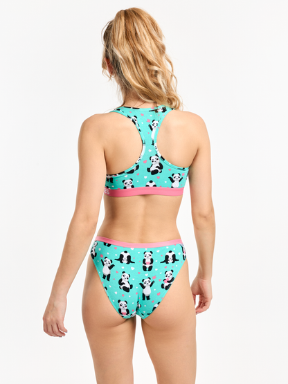 Women's Briefs Panda & Hearts