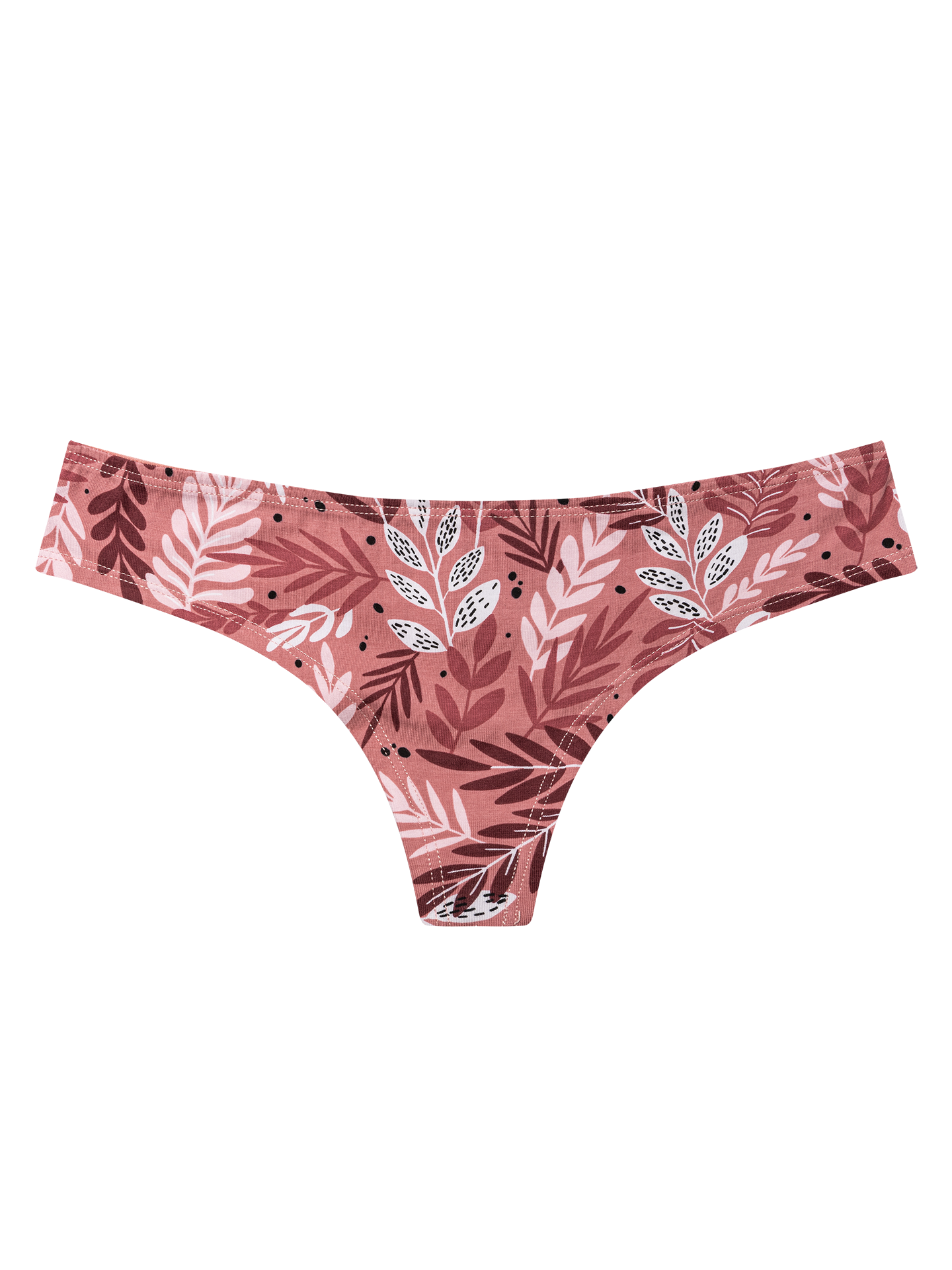 Women's Brazilian Panties Pink Leaves