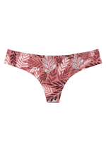 Women's Brazilian Panties Pink Leaves