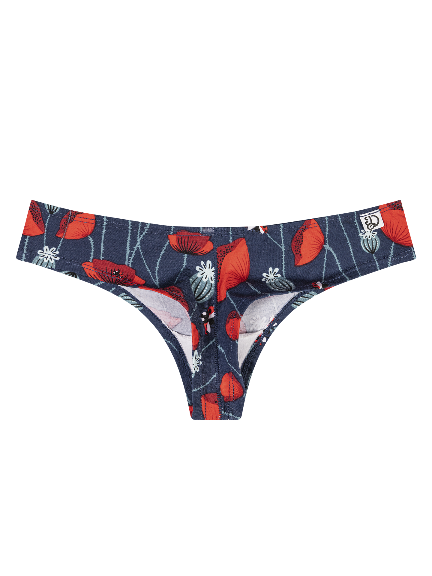 Women's Brazilian Panties Ladybugs & Poppy Flowers