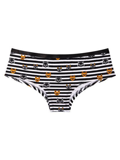 Women's Hipster Briefs Cats & Stripes