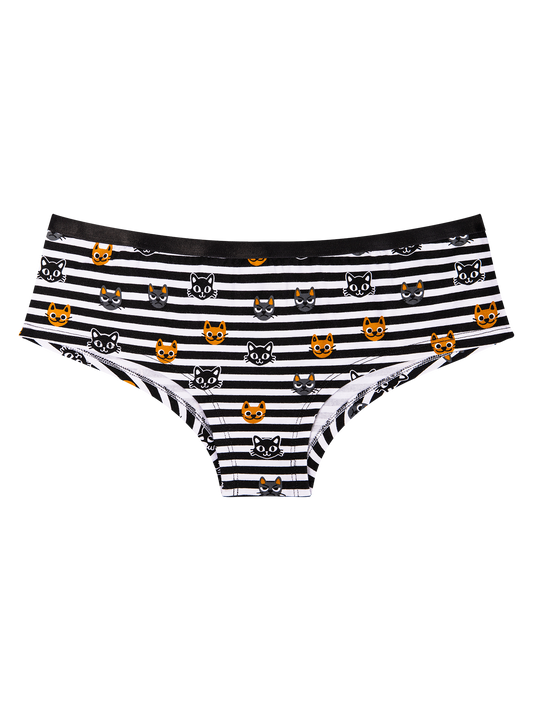 Women's Hipster Briefs Cats & Stripes