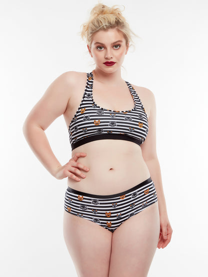 Women's Hipster Briefs Cats & Stripes