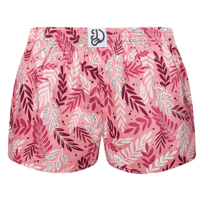 Women's Boxer Shorts Pink Leaves