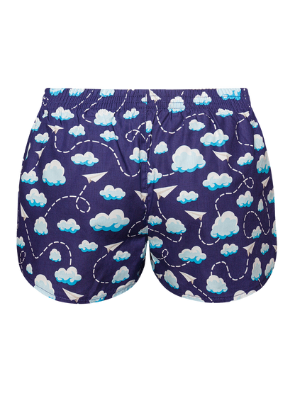 Women's Boxer Shorts Paper Planes & Clouds