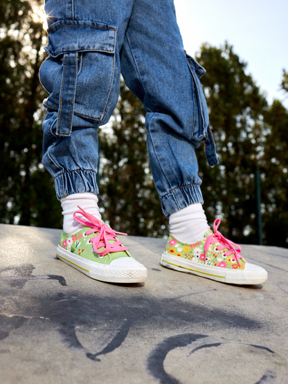 Kids' Canvas Shoes Flower Garden