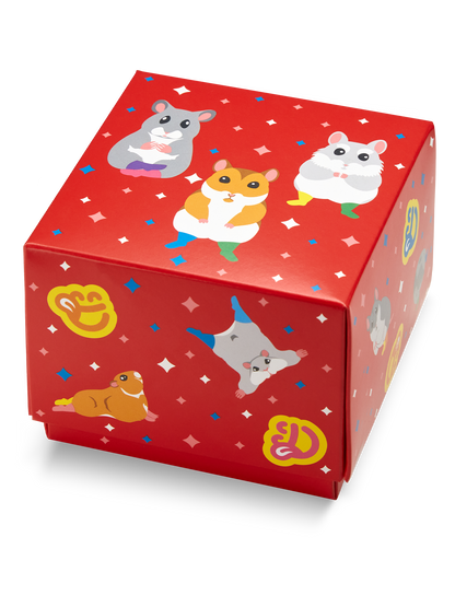 Square Gift Box Dancing Hamsters