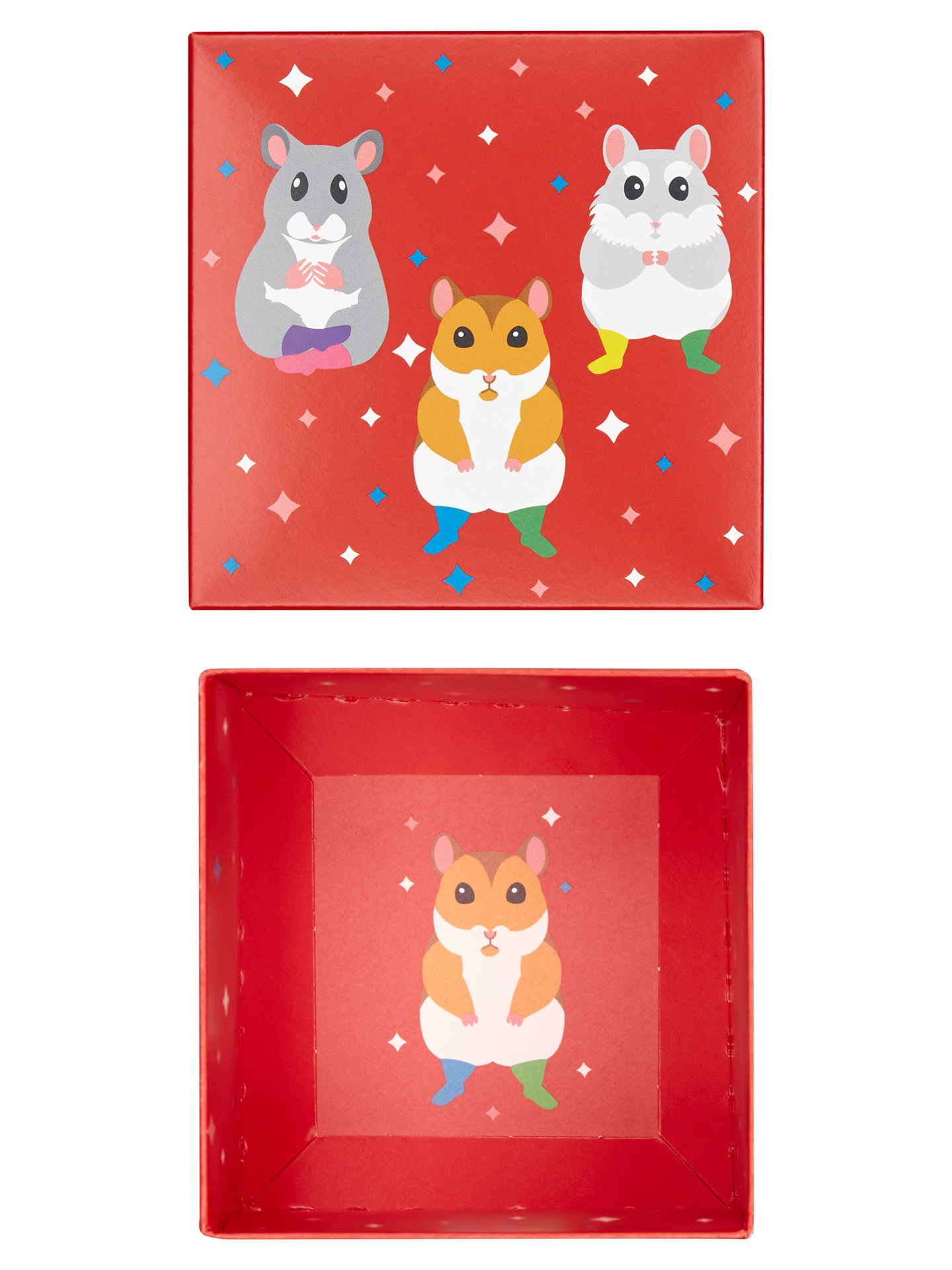 Square Gift Box Dancing Hamsters