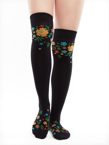 Over the Knee Socks Flowers